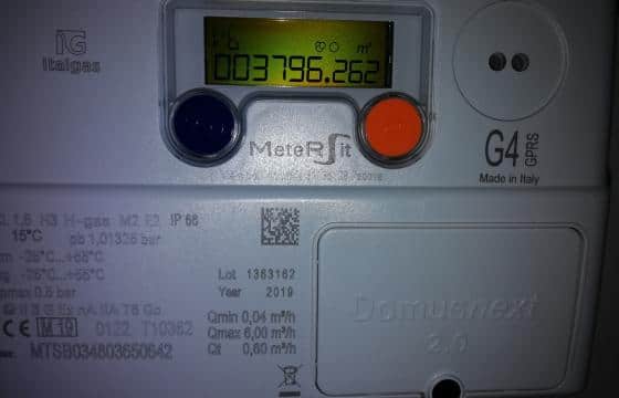 lettura contatore gas 